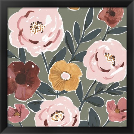 Framed Fair Flowers II Print