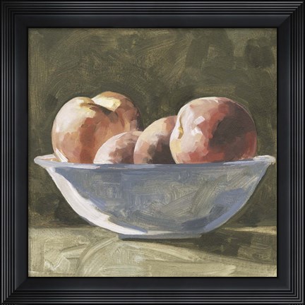 Framed Bowl of Peaches I Print