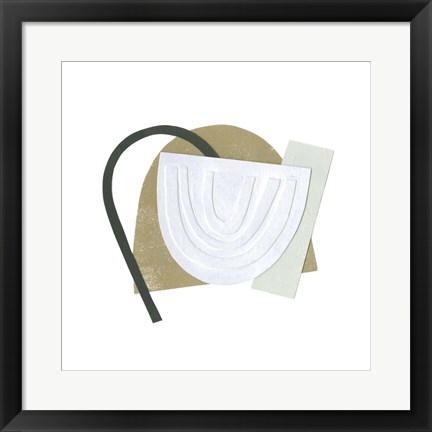 Framed Mod Rainbow Collage I Print