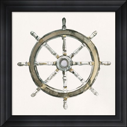 Framed At the Helm I Print