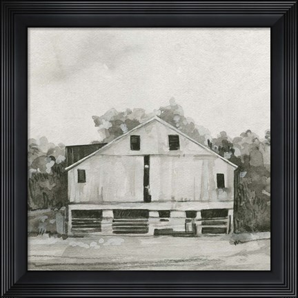 Framed Solemn Barn Sketch I Print