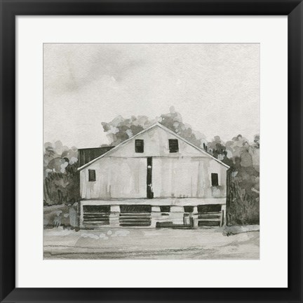 Framed Solemn Barn Sketch I Print