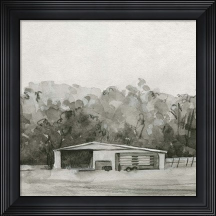 Framed Solemn Barn Sketch II Print