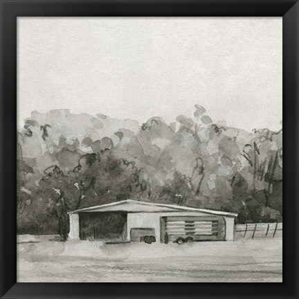 Framed Solemn Barn Sketch II Print