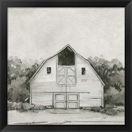 Framed Solemn Barn Sketch III Print