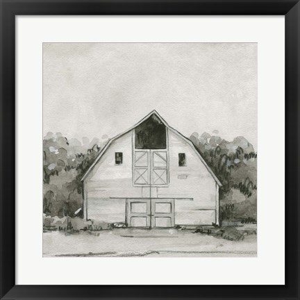 Framed Solemn Barn Sketch III Print