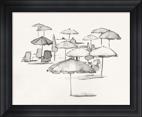 Framed Rough Seaside Sketch I Print