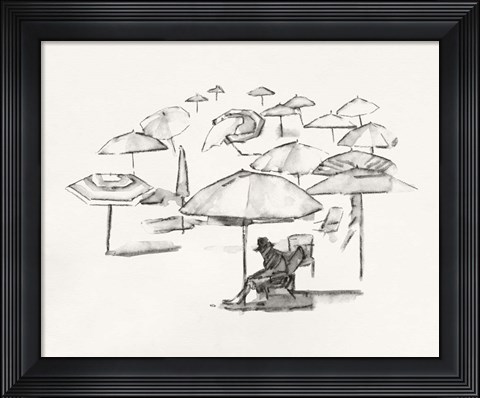 Framed Rough Seaside Sketch II Print