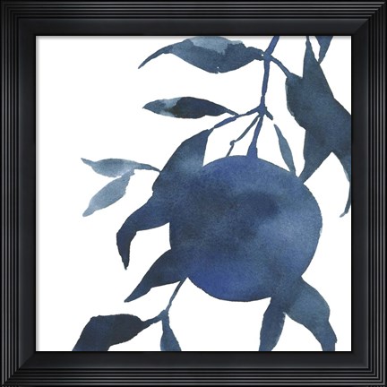 Framed Indigo Oranges I Print
