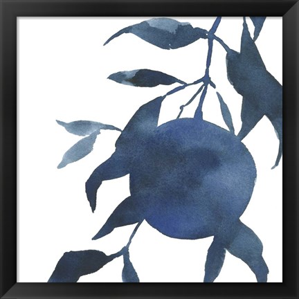 Framed Indigo Oranges I Print