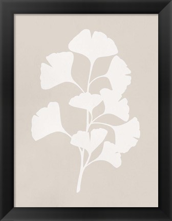 Framed Ginkgo Branch II Print