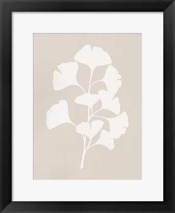 Framed Ginkgo Branch II Print