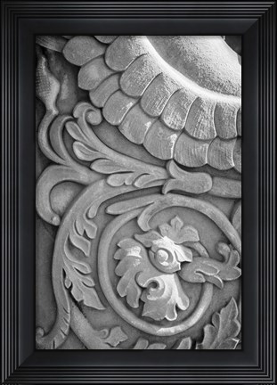 Framed Black &amp; White Fountain Detail II Print