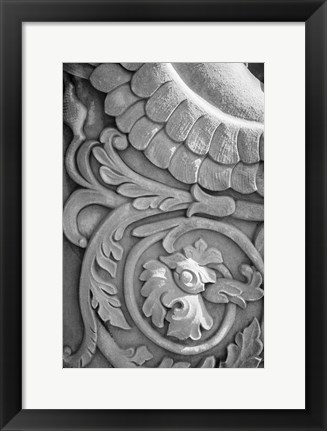 Framed Black &amp; White Fountain Detail II Print