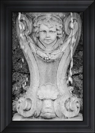 Framed Black &amp; White Fountain Detail III Print