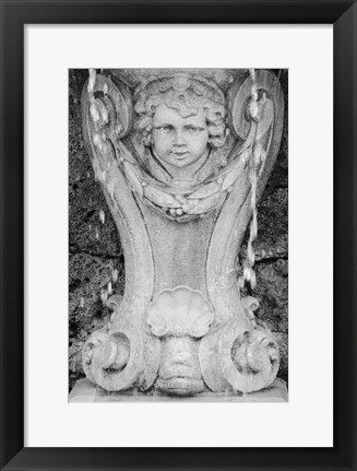 Framed Black &amp; White Fountain Detail III Print