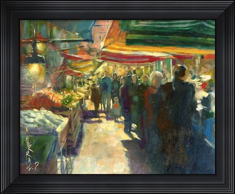 Framed Market Scene I Print