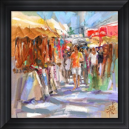 Framed Market Scene II Print