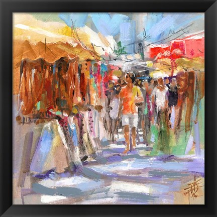 Framed Market Scene II Print