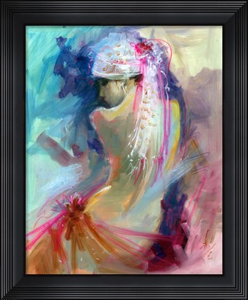 Framed Mood Alizarine I Print