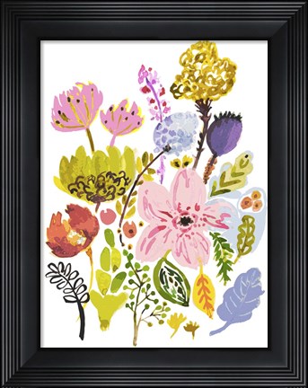 Framed Modern Bouquet Stems I Print