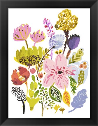Framed Modern Bouquet Stems I Print