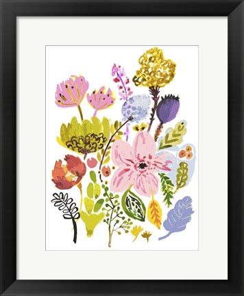 Framed Modern Bouquet Stems I Print