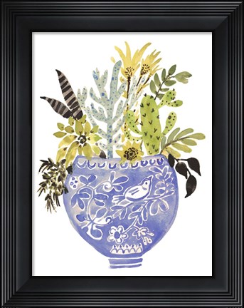 Framed Painted Vase of Flowers I Print