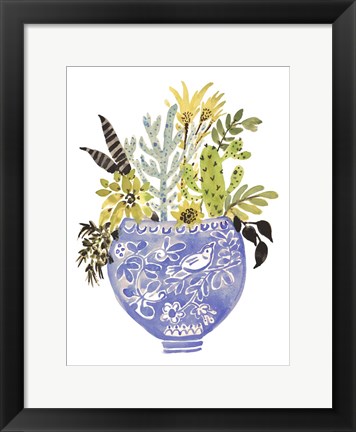 Framed Painted Vase of Flowers I Print