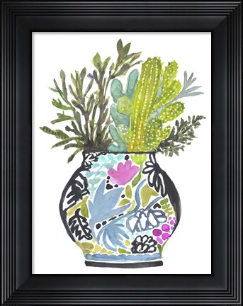 Framed Painted Vase of Flowers IV Print