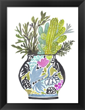 Framed Painted Vase of Flowers IV Print