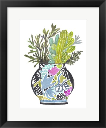 Framed Painted Vase of Flowers IV Print