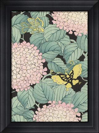 Framed Japanese Floral Design I Print