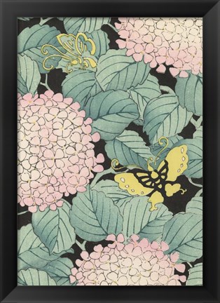 Framed Japanese Floral Design I Print