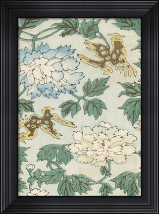 Framed Japanese Floral Design II Print