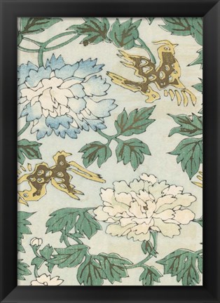 Framed Japanese Floral Design II Print