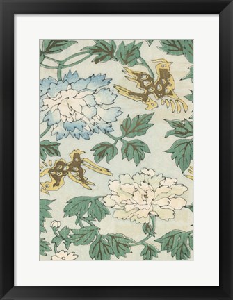Framed Japanese Floral Design II Print
