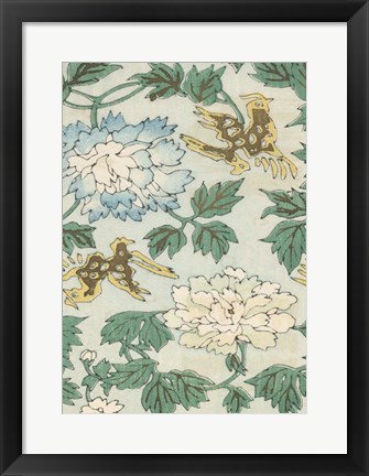 Framed Japanese Floral Design II Print