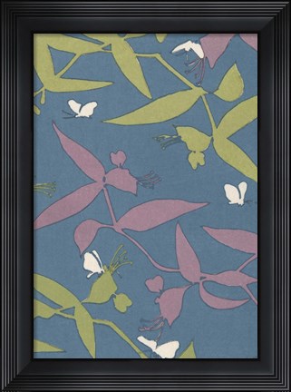 Framed Japanese Floral Design III Print