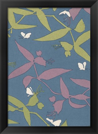 Framed Japanese Floral Design III Print