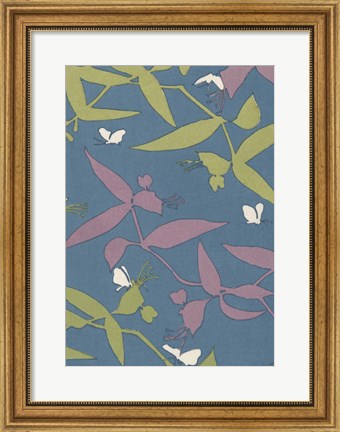 Framed Japanese Floral Design III Print