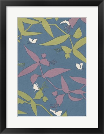 Framed Japanese Floral Design III Print