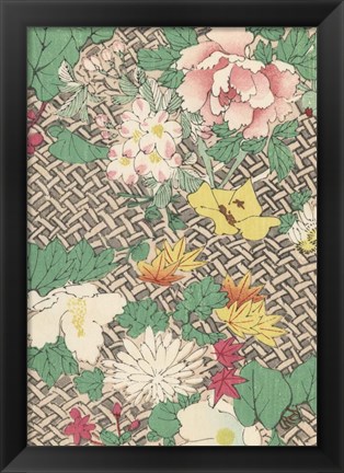 Framed Japanese Floral Design IV Print