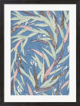 Framed Japanese Floral Design V Print