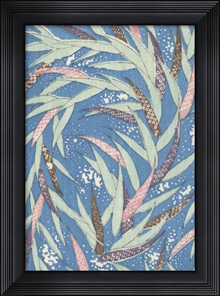Framed Japanese Floral Design V Print