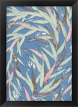 Framed Japanese Floral Design V Print