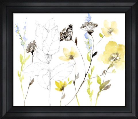 Framed Wild Flowers &amp; Contour I Print