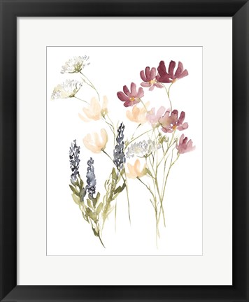 Framed Lobelia Garden I Print