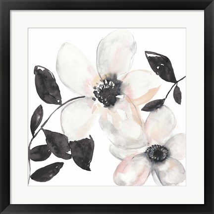 Framed Black &amp; Blush Anemone I Print