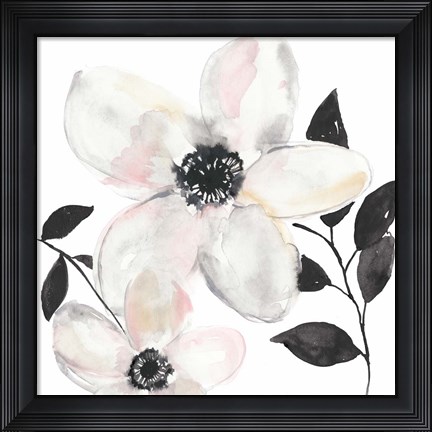 Framed Black &amp; Blush Anemone II Print